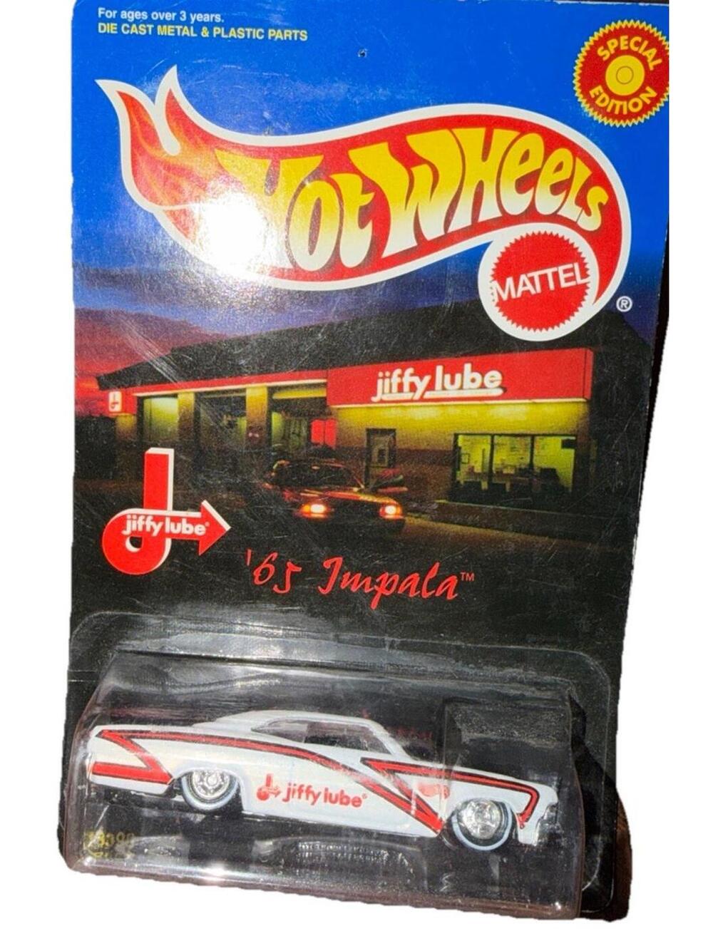 Hot Wheels 1998 Special Edition Jiffy Lube 65 Impala White Diecast Car 23398 NEW